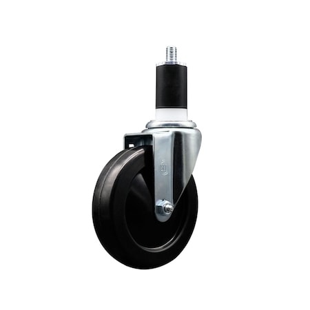Service Caster 5'' Soft Rubber Wheel Swivel 1-1/2'' Expanding Stem Caster SCC-EX20S514-SRS-112